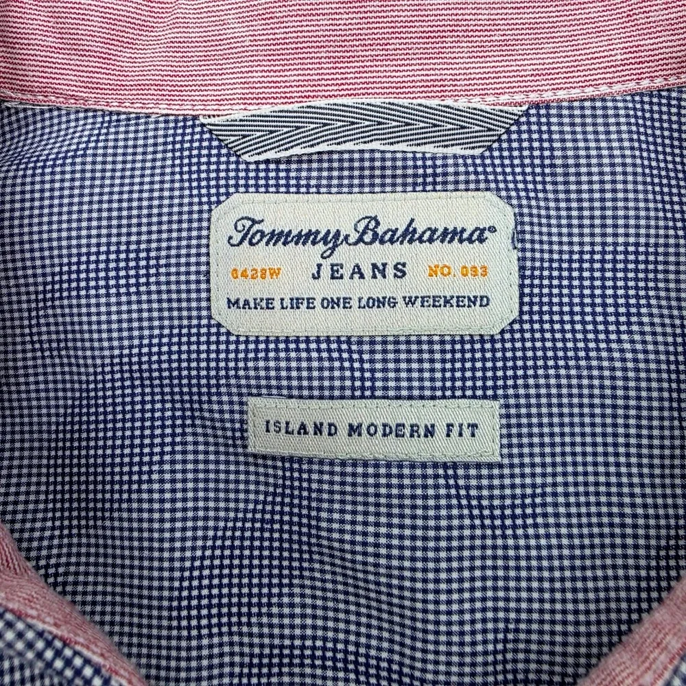 Tommy Bahama Island Modern 2XL Blue Paisley Short‎ Sleeve Button Up Men's Shirt